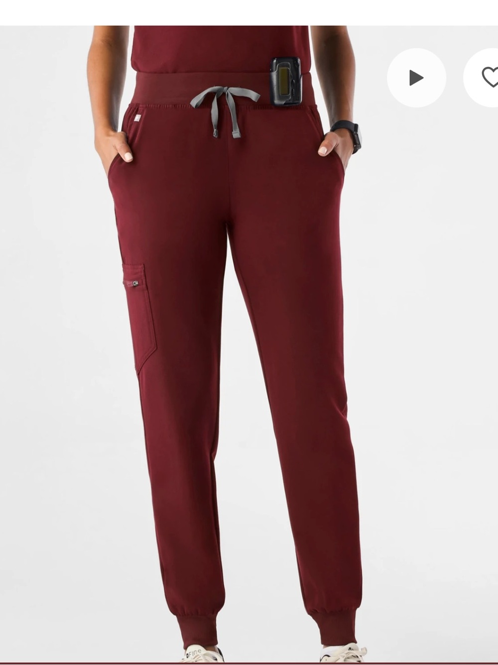 Figs technical scrub Zamora  Burgundy Jogger Pants size small
